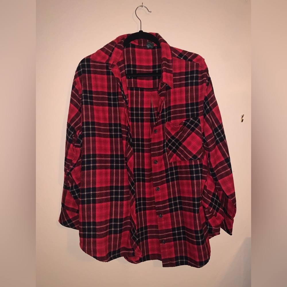 Medium Wild Fable Flannel, Red and Black Plaid